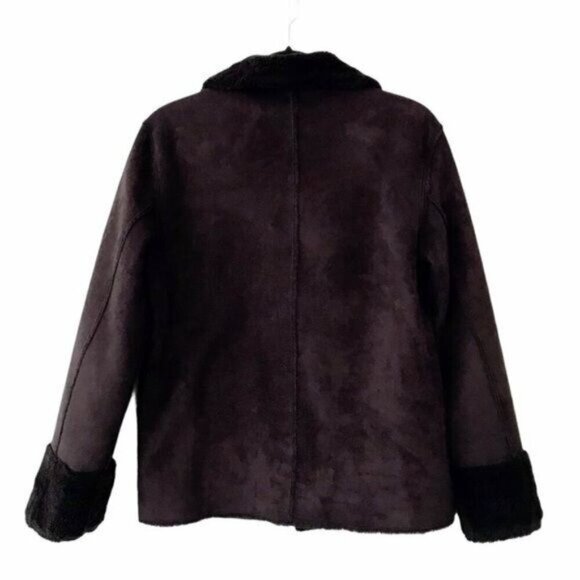 Brandon Thomas Reversible Faux Fur Brown Coat Small - Picture 9 of 15